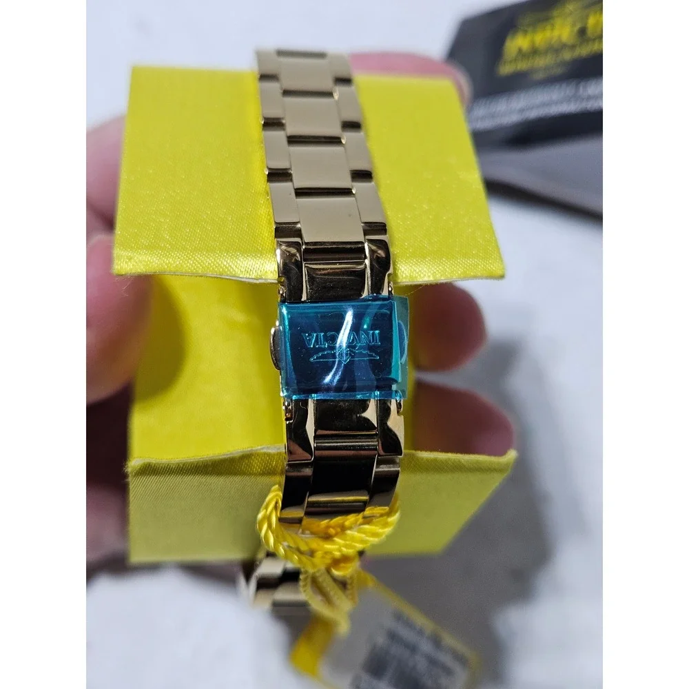 Invicta Wildflower 24537 Women's Gold Tone Blue Flower Dial Quartz Watch W Box